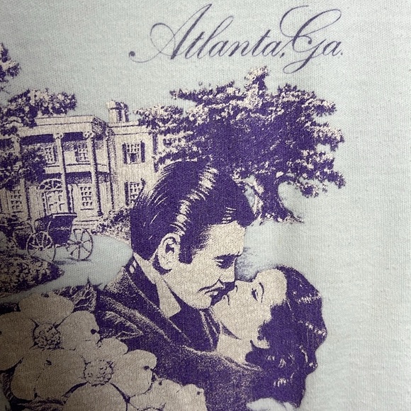 Vintage 80s Single Stitch Gone With The Wind Atlanta George Graphic T Shirt - Picture 5 of 10